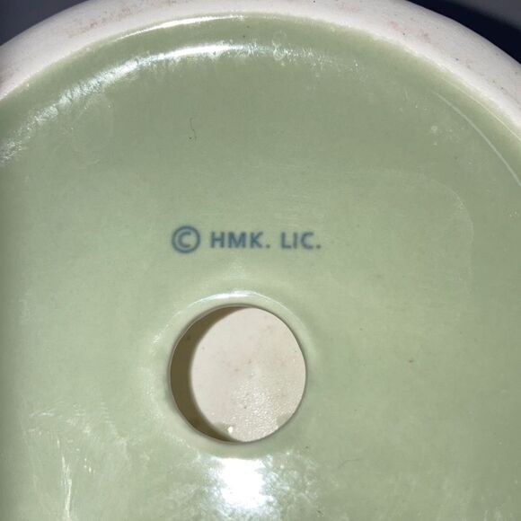 HALLMARK Moments of Beauty Tart Candle Warmer Ceramic Green White 7 inches - Picture 8 of 9